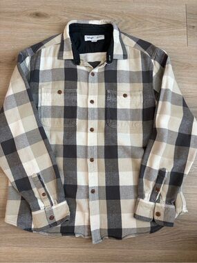 Old Navy Beige, Cream & Gray Plaid Button-Up Shirt - Men